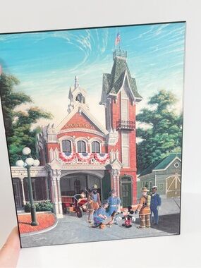 Disney Main Street Fire Station Mickey Mouse Art Plaque Souder